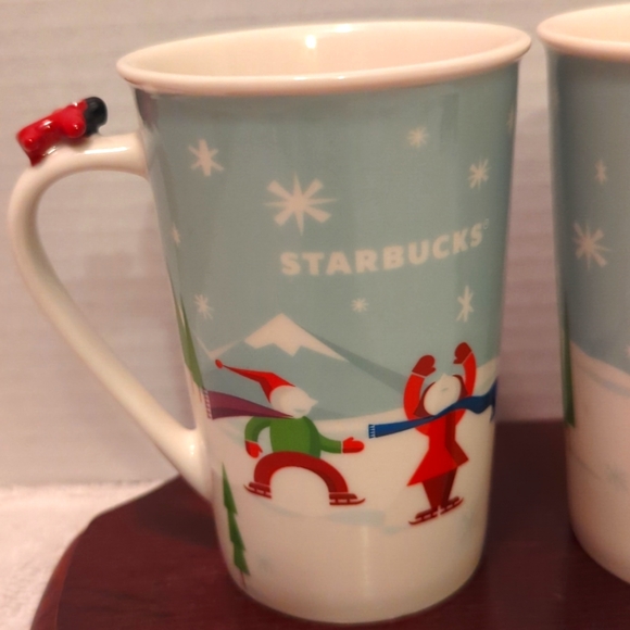 Starbucks Pair Of 2011, 8 Oz Bone China Coffee Mugs - Picture 2 of 7